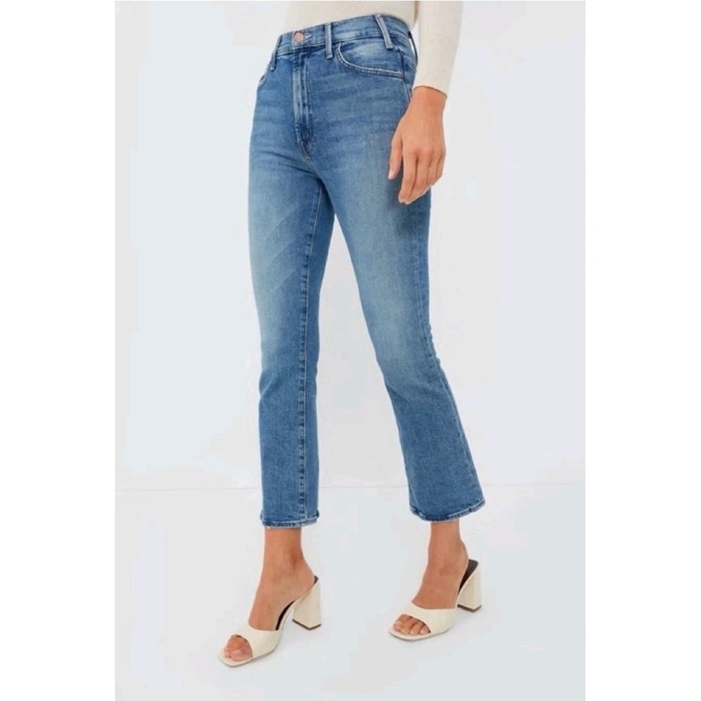 Mother Jeans Denim‎ Ankle Hustler High Rise Distressed Scenic Route Blue Sz 27